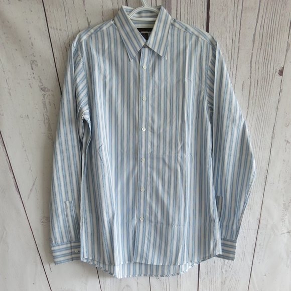 Michael Kors Stripe 100% Cotton Button Down Long Sleeve Shirt - Size Small - Picture 1 of 8